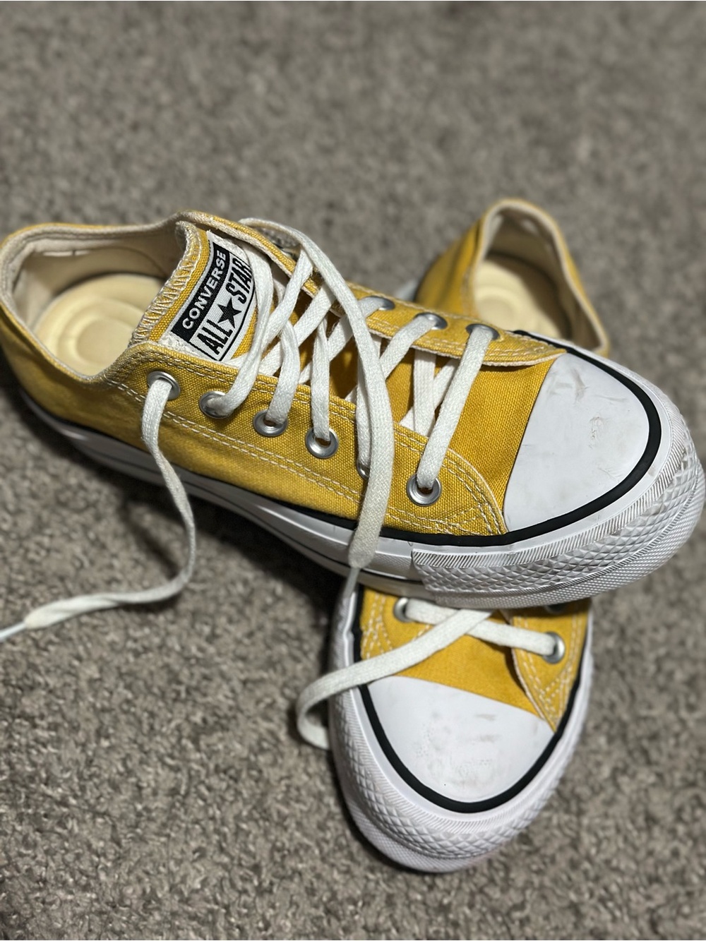 Converse Chuck Taylor All Star Low Top Sneakers in Yellow and White